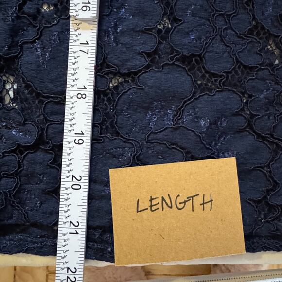 Wayf Emma Puff Sleeve Lace Top Size XS Long Sleeved Blouse Navy Blue - Picture 10 of 11